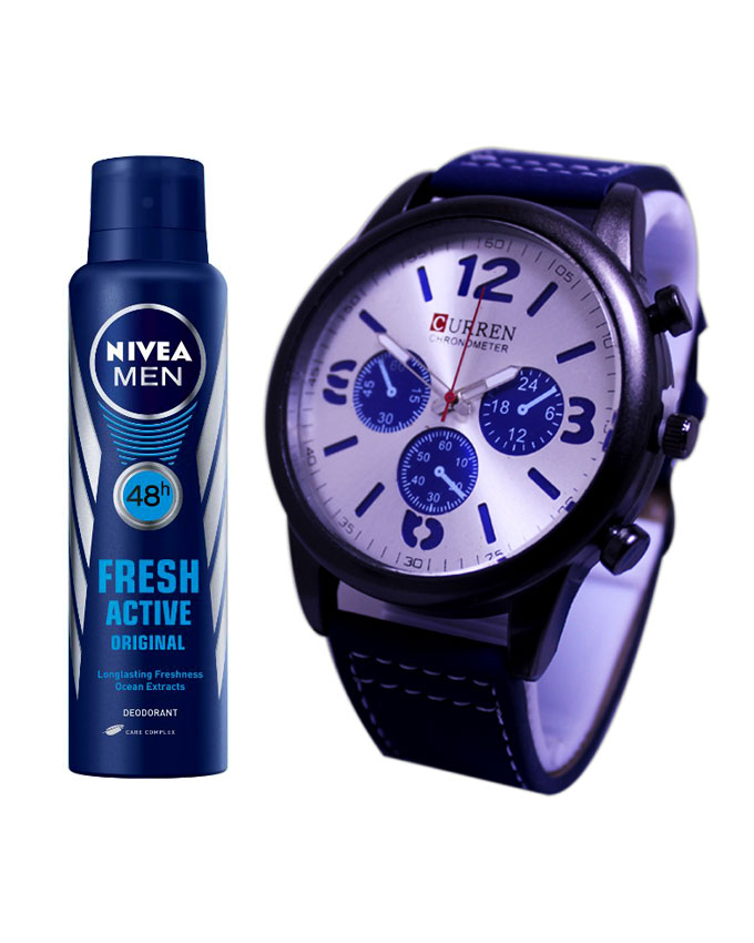 3.jpg Bundle Offer – Analog Watch And Nivea Body Spray For Men – 150 ml - Image 1