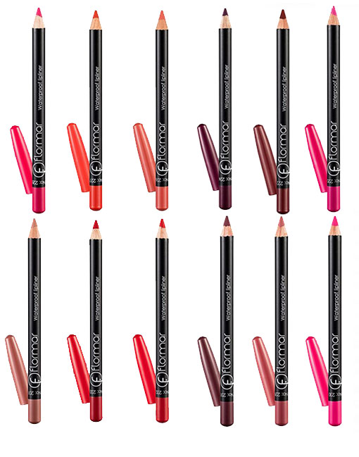 Flormar-Waterproof-Lipliner-Pencil.jpg Pack Of 12 New_Flormar Glitter Eye Liner Pencil - Image 1