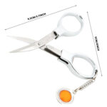 Mini Stainless Steel Folding Scissor with Key chain - Silver - Image 2