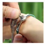 Stainless Steel Bracelet Love Heart Lock Bangle Key Pendants Necklace - Silver - Image 4