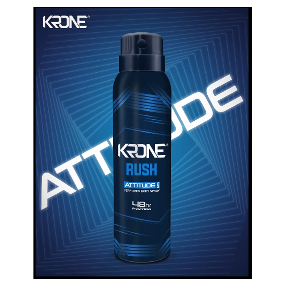 Krone-Attitude-Rush.jpg Krone Attitude Rush Perfumed Body Spray For Men – 150 ml - Image 1