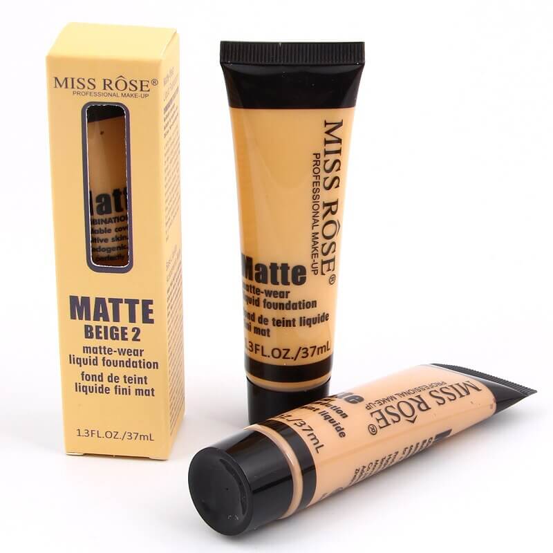 Miss-Rose-Naked-Matte-Liquid-Foundation-Face-Base-Primer-Makeup-BB-Cream-Full-Coverage-Smooth-Concealer.jpg Miss Rose Full Coverage Matte Foundation - 37 ml - Image 1