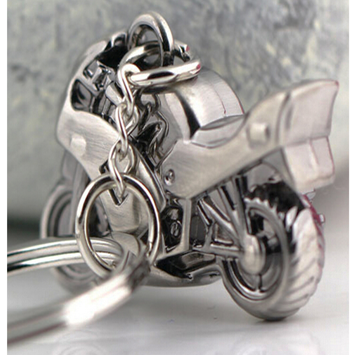Motor-Bike-1.jpg Stainless Steel Motor Bike Key chain For Boys - Silver - Image 1