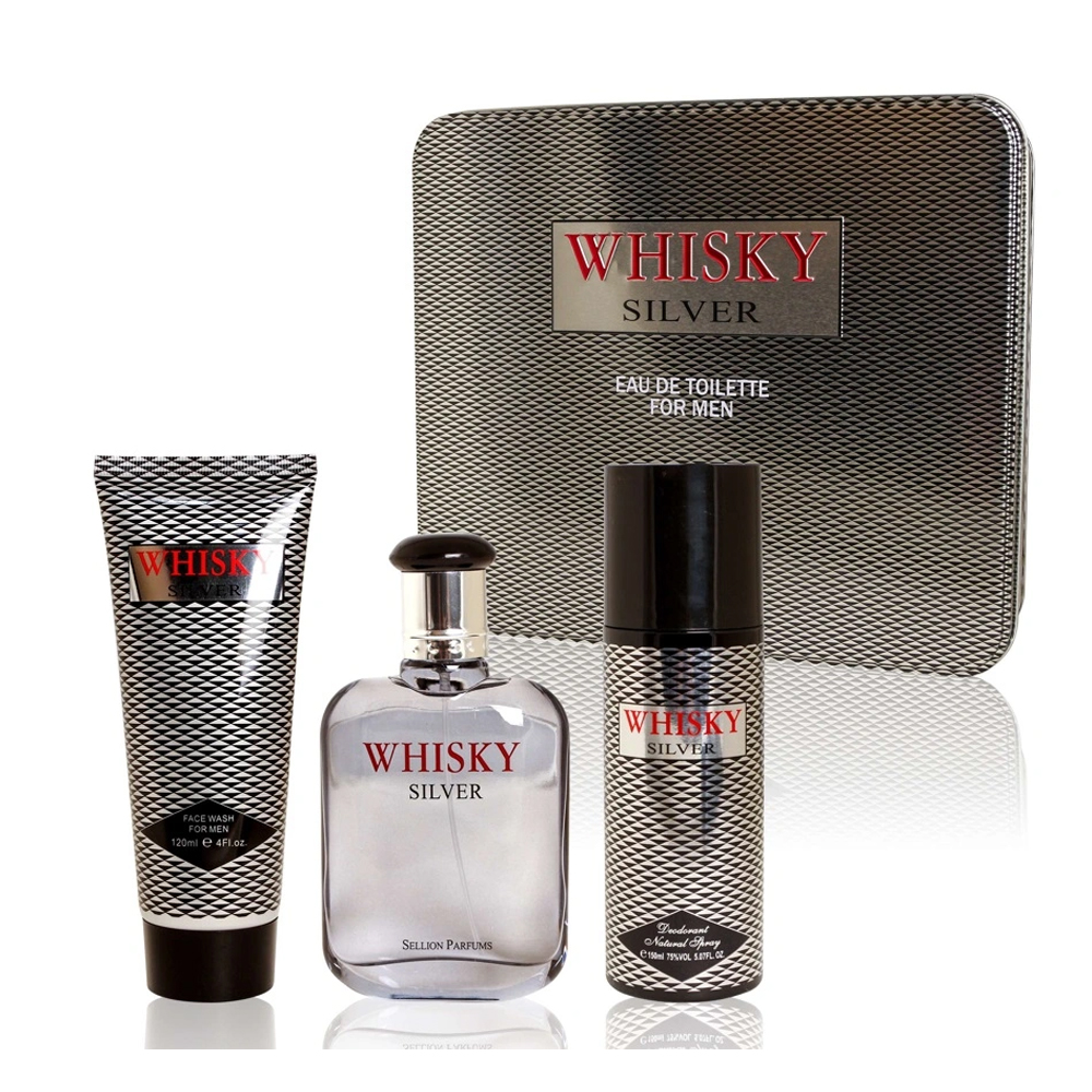 Sellion-Silver-Whisky-GS.jpg Sellion Silver Whisky Perfume Gift Set For Men – 3 in 1 - Image 1